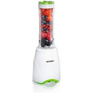 SEVERIN SM 3735 Smoothie Mix & Go (ca. 300 W, 600 ml, Inkl. 2 Trinkbehalter mit Deckel) weiss/gruen