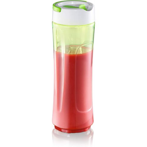  SEVERIN SM 3735 Smoothie Mix & Go (ca. 300 W, 600 ml, Inkl. 2 Trinkbehalter mit Deckel) weiss/gruen