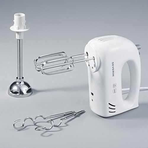  Severin Handmixer mit Stabmixer-Aufsatz, ca. 300 W, HM 3822, weiss/grau