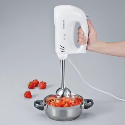  Severin Handmixer mit Stabmixer-Aufsatz, ca. 300 W, HM 3822, weiss/grau