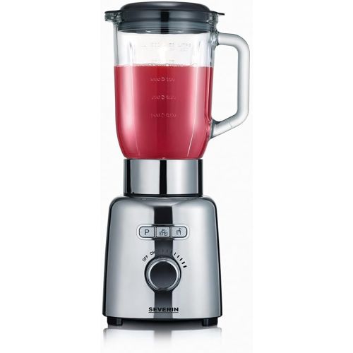  SEVERIN Standmixer mit Glas-Mixbehalter, 1,5 L, ca. 1.000 W, SM 3710, Edelstahl/Schwarz