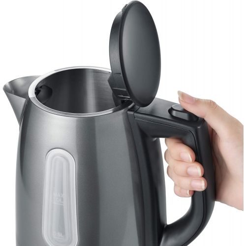  SEVERIN WK 9540 Wasserkocher (ca. 2.200 W, 1,0 L) grau-metallic/schwarz