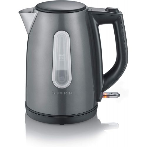  SEVERIN WK 9540 Wasserkocher (ca. 2.200 W, 1,0 L) grau-metallic/schwarz