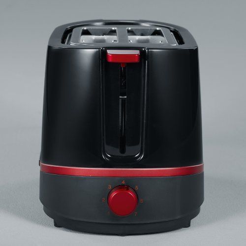  SEVERIN Automatik-Toaster, Inkl. Broetchen-Roestaufsatz, 2 Roestkammern, 800 W, AT 2292, Schwarz/Rot