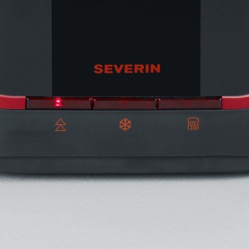  SEVERIN Automatik-Toaster, Inkl. Broetchen-Roestaufsatz, 2 Roestkammern, 800 W, AT 2292, Schwarz/Rot