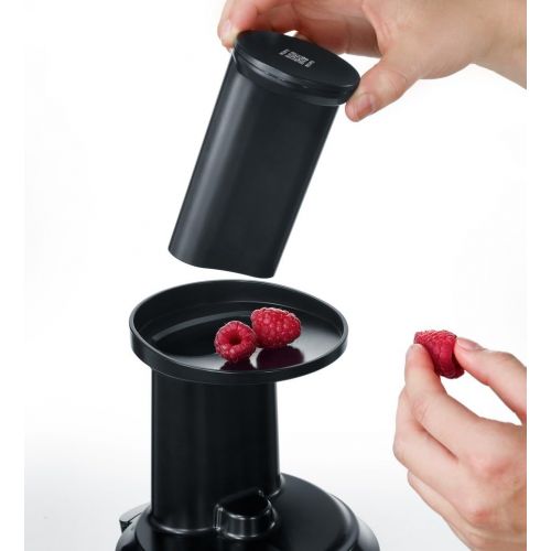  SEVERIN ES 3569 Slow Juicer (150 W, Inkl. Frozen-Fruits-Aufsatz) schwarz/edelstahl