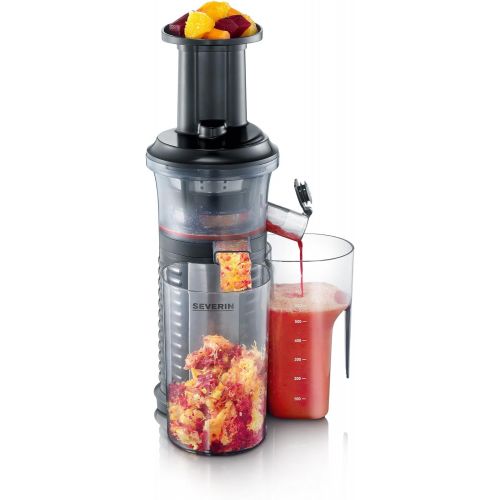  SEVERIN ES 3569 Slow Juicer (150 W, Inkl. Frozen-Fruits-Aufsatz) schwarz/edelstahl