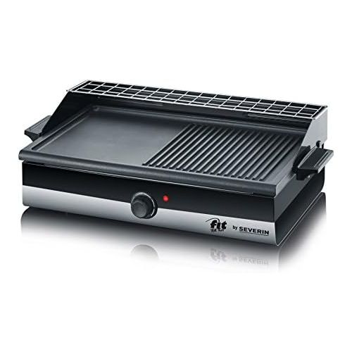  Severin KG 2367 Barbecue-Grill Smart-Line, schwarz/edelstahl gebuerstet