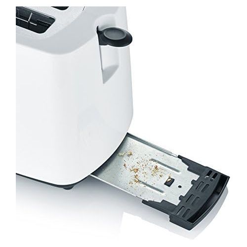  SEVERIN Automatik-Toaster, Inkl. Broetchen-Roestaufsatz, 2 Roestkammern, 700 W, AT 2286, Weiss/Schwarz