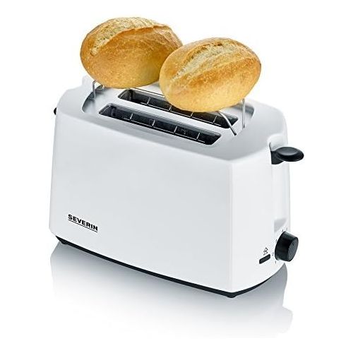  SEVERIN Automatik-Toaster, Inkl. Broetchen-Roestaufsatz, 2 Roestkammern, 700 W, AT 2286, Weiss/Schwarz