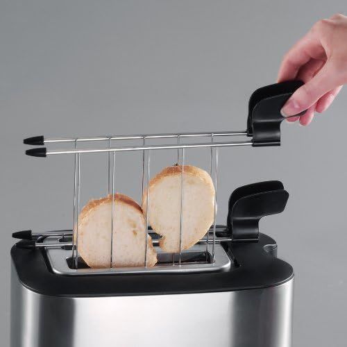 SEVERIN Automatik-Toaster, Inkl. Sandwich-Zangen, 2 Roestkammern, 540 W, AT 2516, Edelstahl/Schwarz