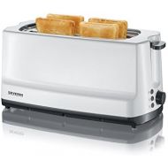 SEVERIN AT 2234 Automatik-Toaster (1.400 W, 2 Langschlitzkammern, Fuer bis zu 4 Brotscheiben) weiss/grau