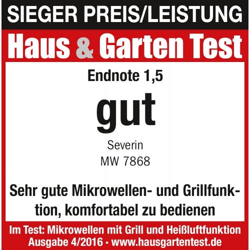  SEVERIN MW 7868 NA//900kWh/Jahr /900 W /25 L/Heissluftfunktion/Grill/Edelstahl-gebuerstet