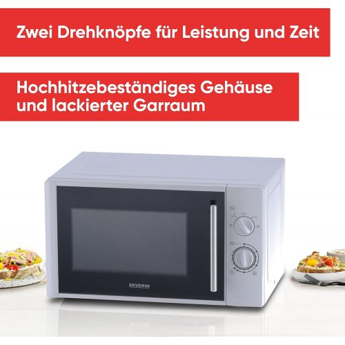  Besuchen Sie den SEVERIN-Store SEVERIN MW 7873 Mikrowelle (900W, Inkl. Drehteller, Ø 24,5 cm, mit Timerfunktion) weiss