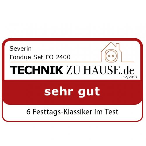  SEVERIN Fondue mit abnehmbarem Edelstahltopf, ca. 800 W, Inkl. Spritzschutz und 8 Fondue-Gabeln, FO 2400