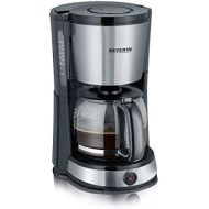 SEVERIN Kaffeemaschine, Select, Fuer gemahlenen Filterkaffee, 10 Tassen, Inkl. Glaskanne, KA 4496, Edelstahl/Schwarz