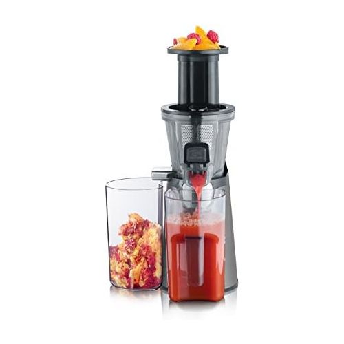  SEVERIN ES 3571 Slow Juicer (150 W, Inkl. Frozen-Fruits-Aufsatz) metallic grau/schwarz/edelstahl