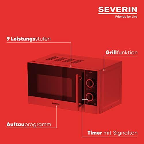  Severin SEVERIN MW 7874 2-in-1 Mikrowelle (700W, mit Grillfunktion, Inkl. Grillrost und Drehteller, Ø 24,5 cm) edelstahl/schwarz