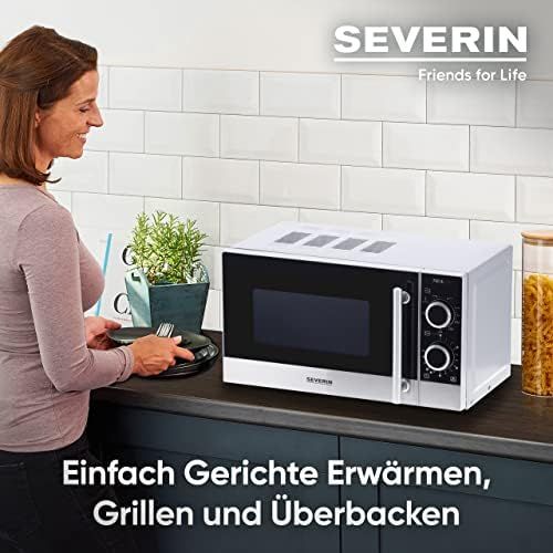  Severin SEVERIN MW 7874 2-in-1 Mikrowelle (700W, mit Grillfunktion, Inkl. Grillrost und Drehteller, Ø 24,5 cm) edelstahl/schwarz