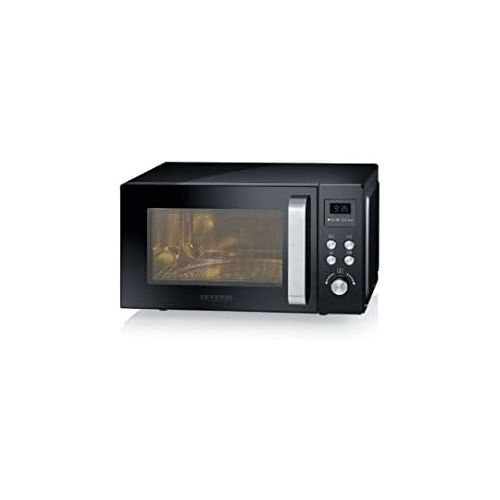  SEVERIN MW 7752 3-in-1 Mikrowelle (900 W, mit Grill- und Heissluftfunktion, Inkl. Drehteller, Ø 27 cm und Grillrost) schwarz