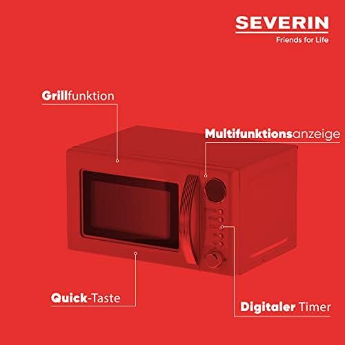  Severin SEVERIN MW 7892 2-in-1 Mikrowelle (700W, mit Grillfunktion, Inkl. Grillrost und Drehteller, Ø 24,5 cm, Retro-Look) creme