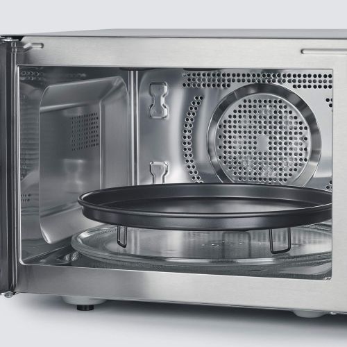  SEVERIN MW 7753 3-in-1 Mikrowelle (900 W, mit Grill- und Heissluftfunktion, Inkl. Drehteller, Ø 27 cm und Grillrost) edelstahl/schwarz