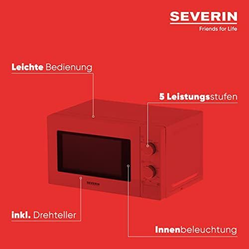  Severin SEVERIN Mikrowelle, Inkl. Drehteller (Ø 24,5cm), Mit Timerfunktion, 700W, MW 7890, Weiss/Chrom