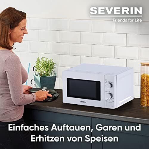  Severin SEVERIN Mikrowelle, Inkl. Drehteller (Ø 24,5cm), Mit Timerfunktion, 700W, MW 7890, Weiss/Chrom