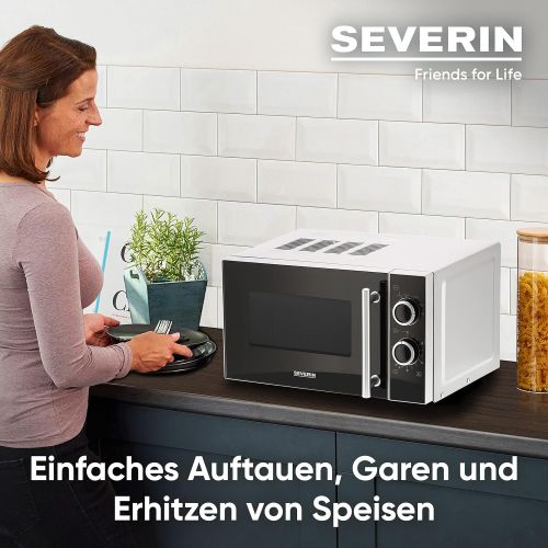  SEVERIN MW 7862 Mikrowelle (700W, Inkl. Drehteller (Ø 24,5cm) mit Timerfunktion) silber /schwarz