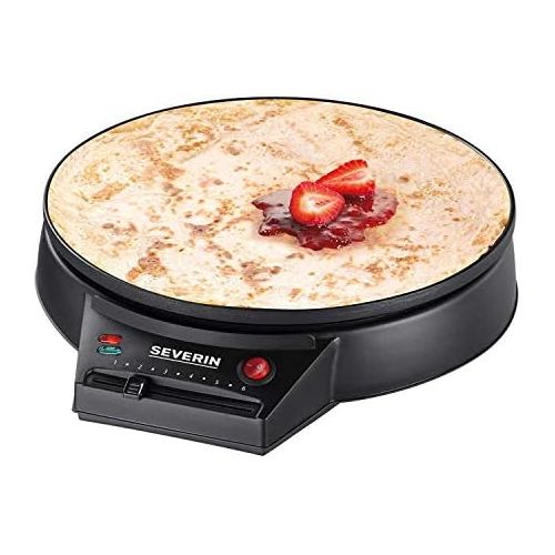  SEVERIN Crepes Maker CM 2198 (Inkl. Holz-Teigspatel und -Crepeswender, 1.000 W) schwarz