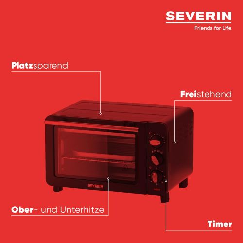  SEVERIN TO 2064 Back- und Toastofen (1.200 W, Inkl. Grillrost und Backblech, 14 L) silber /schwarz