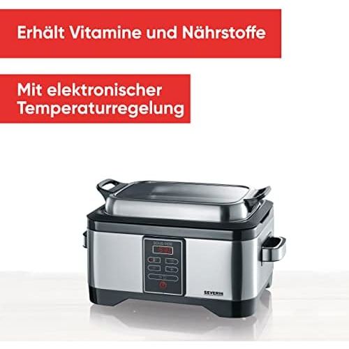  Severin SEVERIN SV 2447 Sous-Vide Garer (6 L Fassungsvermoegen, Timer) edelstahl/schwarz