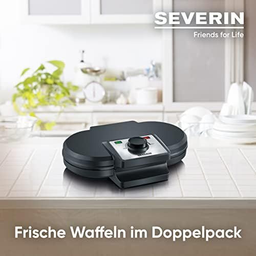  Severin SEVERIN WA 2106 Doppel-Waffelautomat (1.200 W, Doppelwaffelplatte) schwarz