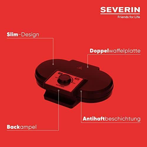  Severin SEVERIN WA 2106 Doppel-Waffelautomat (1.200 W, Doppelwaffelplatte) schwarz