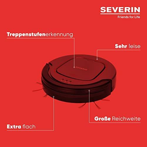  SEVERIN Severin RB 7025, Saugroboter, 12,8V Lithium-Ionen Akku, chill, Grau/Rot/Schwarz