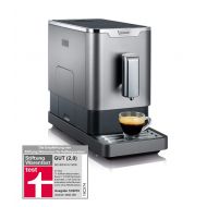 SEVERIN Kaffeevollautomat mit Mahlwerk, Fuer Kaffeebohnen, Ultrakompaktes Slim-Design, Eco-Modus, KV 8090, Grau/Schwarz