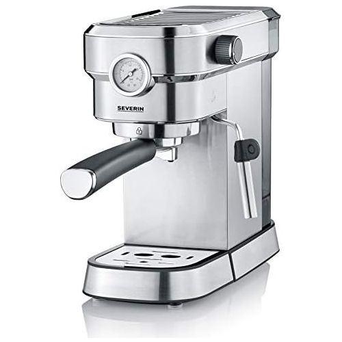  SEVERIN Espresa Plus KA 5995 Espressomaschine (ca. 1350 W, massiver und professioneller Siebtrager inkl. ideale Starterset und Manometer, einstellbare Temperatur und speicherbare T