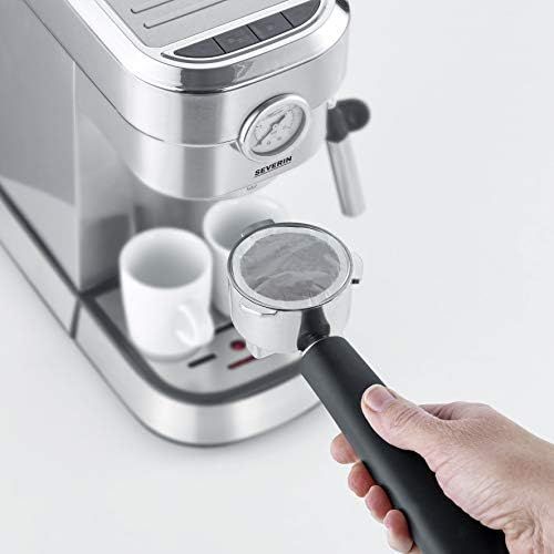  SEVERIN Espresa Plus KA 5995 Espressomaschine (ca. 1350 W, massiver und professioneller Siebtrager inkl. ideale Starterset und Manometer, einstellbare Temperatur und speicherbare T