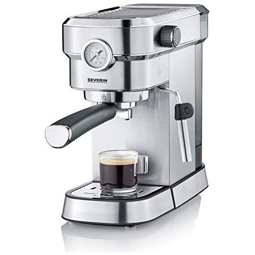  SEVERIN Espresa Plus KA 5995 Espressomaschine (ca. 1350 W, massiver und professioneller Siebtrager inkl. ideale Starterset und Manometer, einstellbare Temperatur und speicherbare T