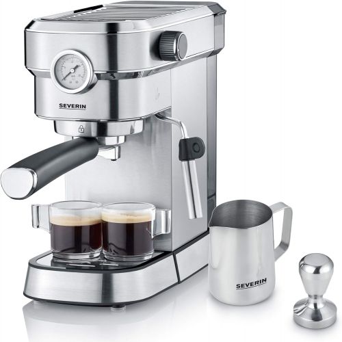  SEVERIN Espresa Plus KA 5995 Espressomaschine (ca. 1350 W, massiver und professioneller Siebtrager inkl. ideale Starterset und Manometer, einstellbare Temperatur und speicherbare T