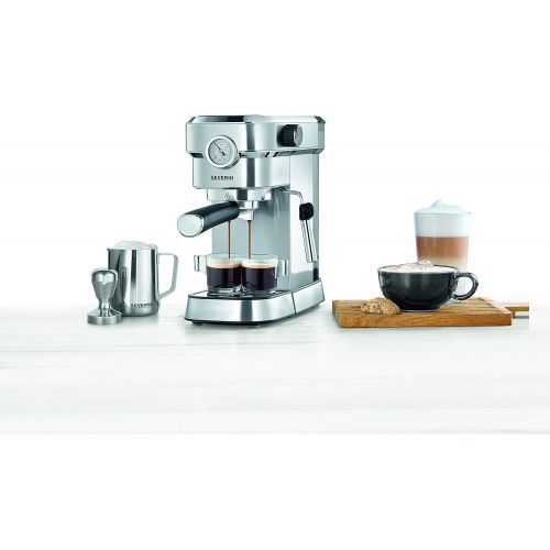  SEVERIN Espresa Plus KA 5995 Espressomaschine (ca. 1350 W, massiver und professioneller Siebtrager inkl. ideale Starterset und Manometer, einstellbare Temperatur und speicherbare T