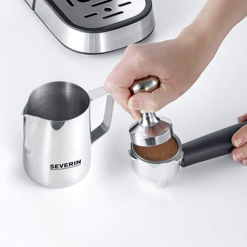  SEVERIN Espresa Plus KA 5995 Espressomaschine (ca. 1350 W, massiver und professioneller Siebtrager inkl. ideale Starterset und Manometer, einstellbare Temperatur und speicherbare T