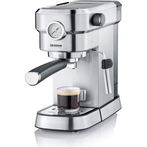  SEVERIN Espresa Plus KA 5995 Espressomaschine (ca. 1350 W, massiver und professioneller Siebtrager inkl. ideale Starterset und Manometer, einstellbare Temperatur und speicherbare T