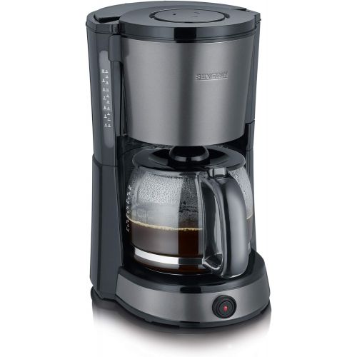  SEVERIN KA 9543 Kaffeemaschine (Fuer gemahlenen Filterkaffee, 10 Tassen, Inkl. Glaskanne) edelstahl/schwarz