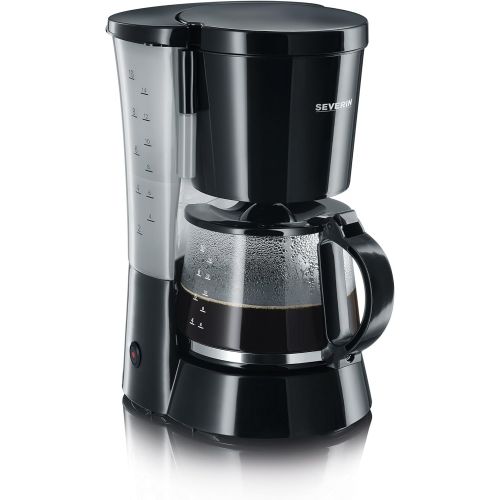  SEVERIN Kaffeemaschine, Fuer gemahlenen Filterkaffee, 10 Tassen, Inkl. Glaskanne, KA 4479, Schwarz & Wasserkocher (1,7 L, ca. 2.200 W, WK 3485) schwarz