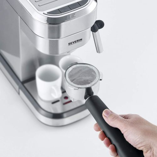  SEVERIN Espresa KA 5994 Espressomaschine (ca. 1350 W, massiver und professioneller Siebtrager (Gewicht ca. 450 g) einstellbare Temperatur und speicherbare Tassenfuellmenge)