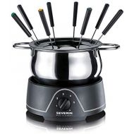 [아마존베스트]SEVERIN Fondue mit abnehmbarem Edelstahltopf, ca. 800 W, Inkl. Spritzschutz und 8 Fondue-Gabeln, FO 2400