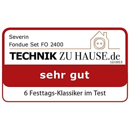  SEVERIN Fondue mit abnehmbarem Edelstahltopf, ca. 800 W, Inkl. Spritzschutz und 8 Fondue-Gabeln, FO 2400