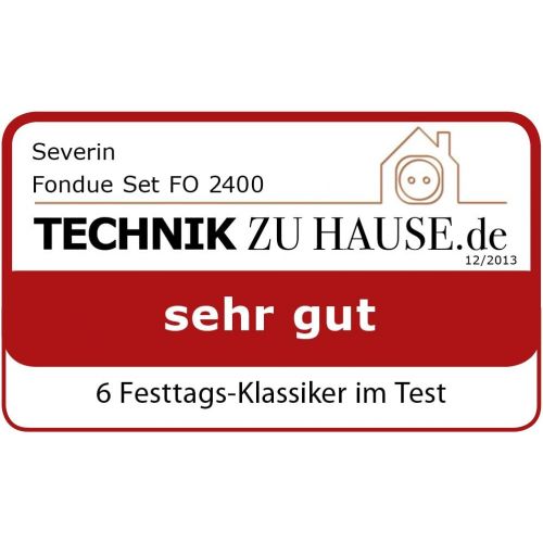  SEVERIN Fondue mit abnehmbarem Edelstahltopf, ca. 800 W, Inkl. Spritzschutz und 8 Fondue-Gabeln, FO 2400