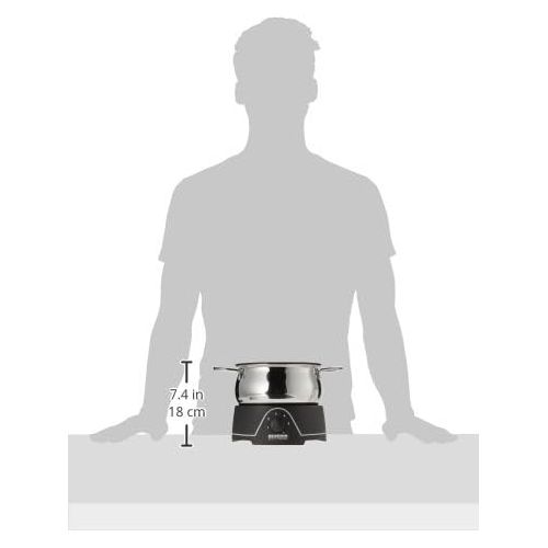  SEVERIN Fondue mit abnehmbarem Edelstahltopf, ca. 800 W, Inkl. Spritzschutz, 8 Fondue-Gabeln und -Sieb, FO 9468